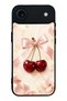 iPhone 17 Air Cherry Pearl Ribbon Design Glossy Phone Case