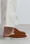 Letty Tan Suede Leather Flat Sole Women's Loafer Slippers - 7