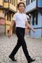Boy's Lycra Jeans with Mustache Detail Pnt6016 - 3