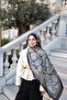 Petra Ethnic Pattern Shawl - Navy Blue Pattern 1 - 2