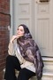 Petra Modern Brush Pattern Shawl - Mink - 2