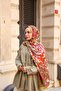 Petra Brush Paint Pattern Shawl - Khaki