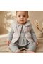 Mia Baby Girl Pink Floral Puffy Vest Triple Combination Set - Cotton Rabbit Print Tunic and Trousers - 3