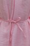 Hakim Collar Belted Lined Spanish Sleeve Oversize Lyocell Tunic - Pink - 7