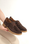 Mnr 4740 Genuine Leather Flat Sole Lace-Up Shoes - 6