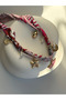 Women's Patterned Scarf Necklace with Floral Detail, Stylish Neck Accessory (55 cm) - 2