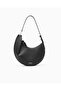 Women's Thick Short Handle Leather Zipper Closure Black Shoulder Bag