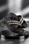 Shiny Lumina - Stoned Cross-Strapped Thick-Soled Lightweight Eva Black Women's Slippers - Casual Settings, P - 6
