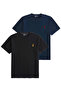 Men's Black T-Shirt 100% Cotton Single Jersey Basic T-Shirt Crew Neck Embroidered T-Shirt Men-2Li