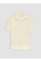 Yellow Polo Collar Girls' Shorts Set