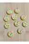 Patterned Cardigan Vest Button 18 mm 10 Pieces Yellow