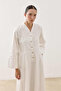 V-Neck Poplin Dress Ecru - 5