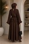 Women's Skirt and Tunic Set with Waist Tie - 3