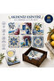 Woodtown Mediterranean Breeze Set of 6 Mdf Coasters – Santorini Patterned Uv Printed Square Coasters, Wooden Box Gift