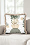 Tropical Leaf Geometric Fringe Pillowcase - Botanical Modern Beige Mink Tassel Throw Pillow Cover - 4