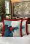 Abstract Painting Geometric Artistic Fringed Pillowcase - Eclectic Ecru Red Tassel Throw Pillow Cover