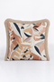 Tropical Leaf Design Fringed Pillowcase - Botanical Salmon Navy Blue Mink Tassel Throw Pillow Cover - 7