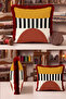 Geometric Stripes Abstract Pattern Fringe Pillowcase - Artistic Bohemian Burgundy Tassel Throw Pillow Cover - 6