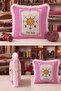 Tarot Sun Motif Fringed Pillowcase - Astrological Ethnic Pink Ecru Cream Tassel Throw Pillow Cover - 2