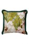 Tropical Floral Botanical Fringed Pillowcase-Natural Green Gray Tassel Throw Pillow Cover with Dragonflies - 2
