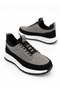 Valento Casual Sneaker Genuine Nubuck Leather Men's Grey-Black Shoes - Light Faylon Sole - 3