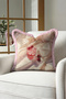 Still Life with Cherries Pastel Velvet Fringed Pillowcase-Fruit Themed Beige Pink Tassel Throw Pillow Cover - 5