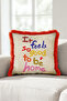 Positive Slogan Colorful Text Fringed Pillowcase - Cheerful Pop Art Cream Burgundy Tasseled Throw Pillow Cover - 4