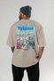 Mykonos Greece Beige Oversize Country City Back Printed Unisex T-Shirt 100% Cotton Premium - 4
