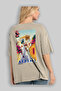 Athens Greece Beige Oversize Country City Back Printed Unisex T-Shirt 100% Cotton Premium - 3