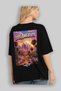 Los Angeles Black Oversize Country City Back Printed Unisex T-Shirt 100% Cotton Premium - 4
