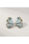 Vintage Leaf Textured Double Color Earrings |   Gold & Silver Detailed Women's Earrings - 3