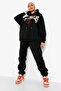 Los Angeles Blvd Tracksuit Set - Black Printed Set Jogger Sweatshirt with Elastic Cuffs and Hood - 3