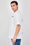 Men Crew Neck Short Sleeve Brand Logo T-Shirt, White - 2