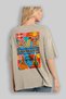 Copenhagen Denmark Beige Oversize Country City Back Printed Unisex T-Shirt 100% Cotton Premium - 3