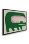 Green Crocodile Kids Wall Art | Portrait Framed Canvas Print | Luxury Modern Decor for Kids Room - 3