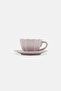 Flower Shape Ceramic Teacup And Saucer Set, Lavender