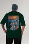 Santorini Greece Green Oversize Country City Back Printed Unisex T-Shirt 100% Cotton Premium - 2