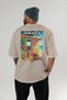Jamaica Beige Oversize Country City Back Printed Unisex T-Shirt 100% Cotton Premium - 4