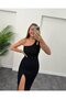 Women's zero sleeve single shoulder drop detail janjan crepe dress - 6