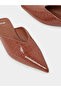 Croc Textured Pointed Toe Mules - 3