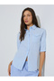 Blue Short Sleeve Regular Fit Shirt - 3