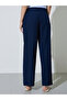Navy Blue Solid Mid Rise Pants - 4