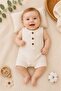 Baby Romper 0-3 Months – 100% Cotton Muslin Unisex Breathable Soft Summer Romper – Cream - 3