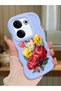 Tecno Camon 20 Compatible Case Camera Protector Blue Silicone Couple Phone Case Floral Pattern