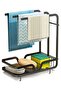 Kitchen Sponge Holder with Dishcloth Drying Rack Kitchen Sink Caddy Organizer with Drain Pan Kitchen Rag Stand for Kitchen Dish Supplies Storage Rack Draining Rack（Black）