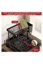 2 Tier Foldable Dish Rack, Double Storage Large Capacity, Kitchen Cutlery Drainer Rack with Water Conduit(Black) - 7