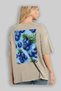 Blueberry 2 Oversize Back Printed Beige T-Shirt Unisex 100% Cotton Premium Design Streetwear - 3