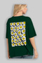 Daisy Emoji Oversize Back Printed Green T-Shirt Unisex %100 Cotton Premium Design Streetwear - 4