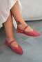 Will Belted Round Toe Genuine Suede Leather Ballerinas Dusty Rose - 3
