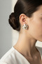 Yellow Tone Pink White Floral Stone Detailed Bijouterie Earrings - 2